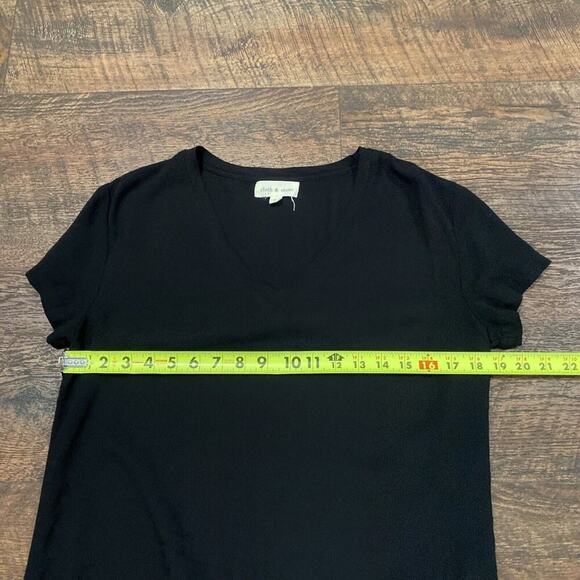 Anthropologie Cloth & Stone Justine Dress Black Rayon Tee Shirt Style Size Small - Picture 8 of 10